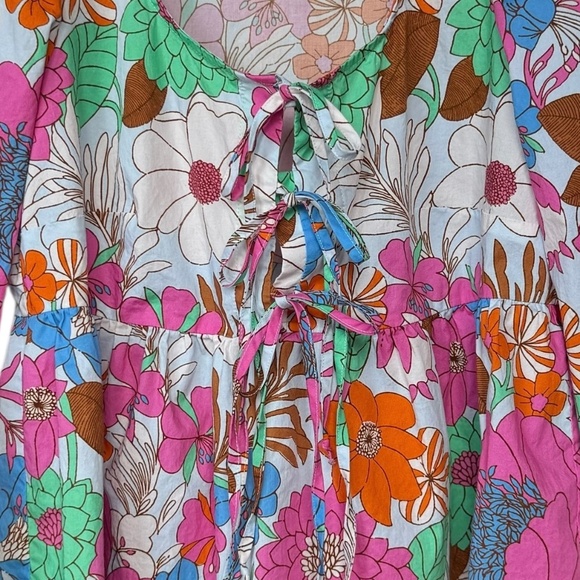 Tuckernuck Wild Rhapsody Baskin Tie Top Sz S - Picture 3 of 6